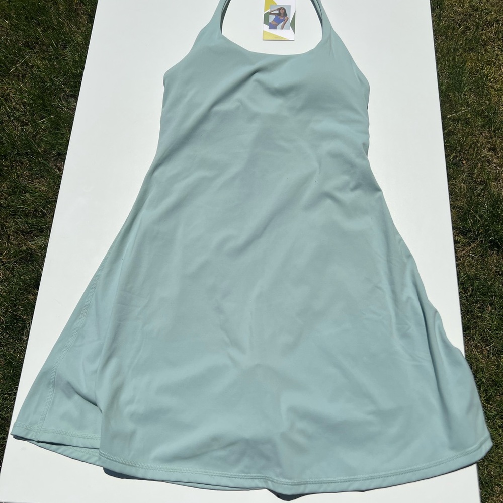 Halara In My Feels Everyday Cloudful 2 in 1 Activity Dress in Aqua Foam XS